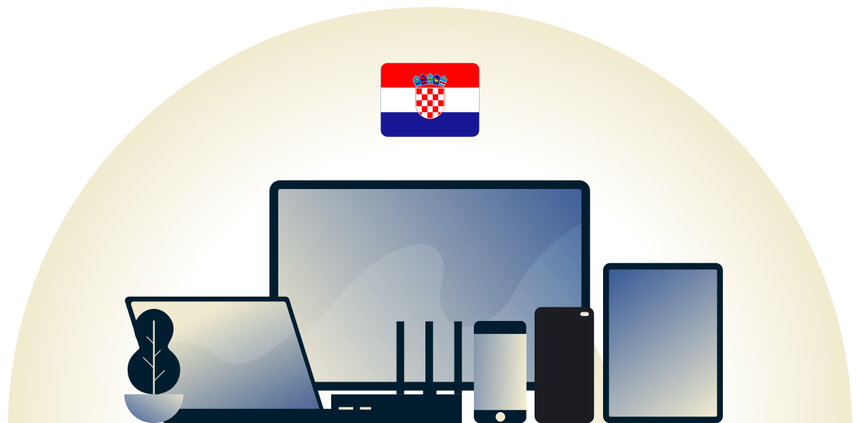 VPN croata che protegge una varietà di dispositivi.